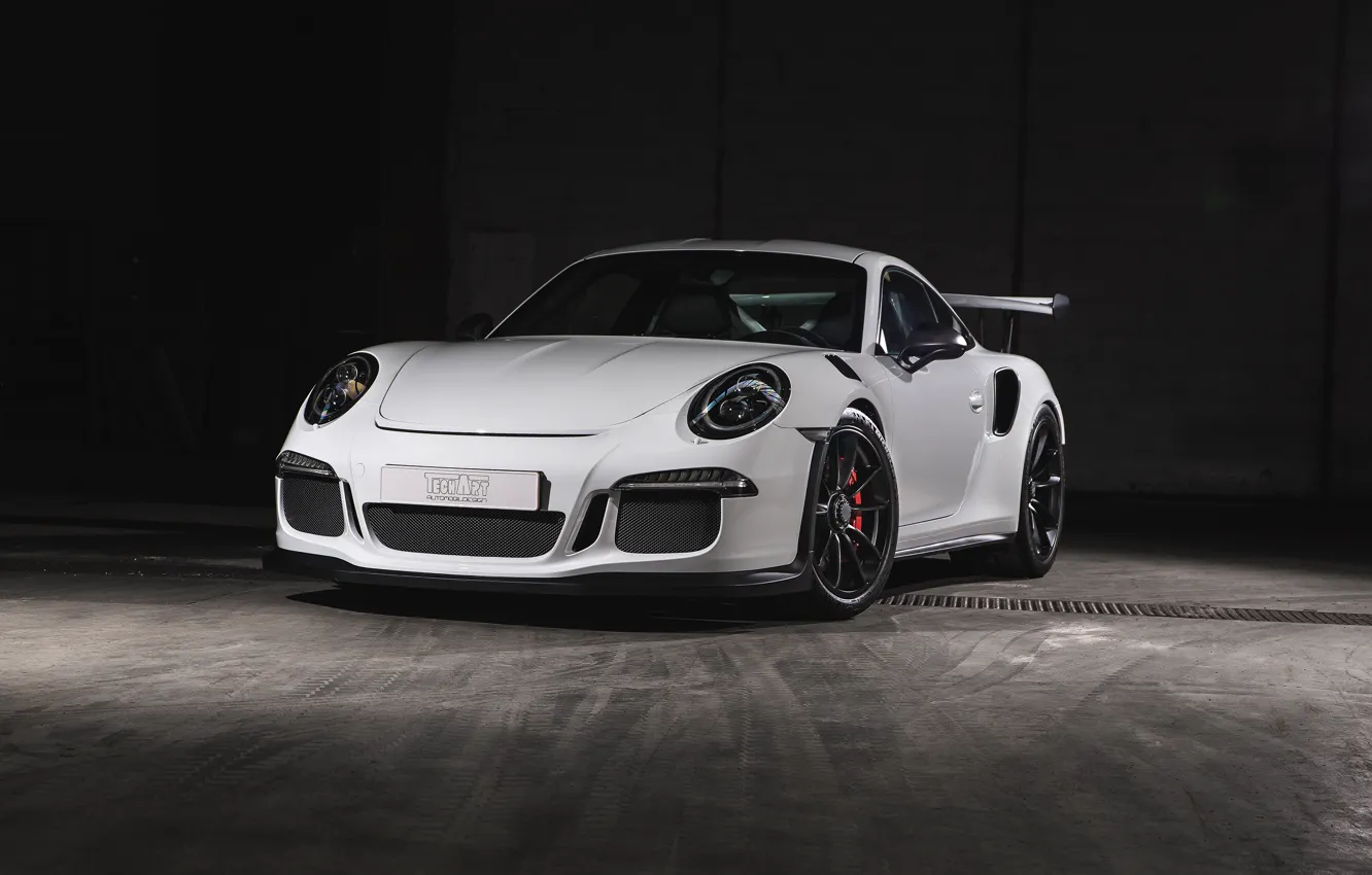 Фото обои 911, Porsche, белая, порше, GT3, TechArt