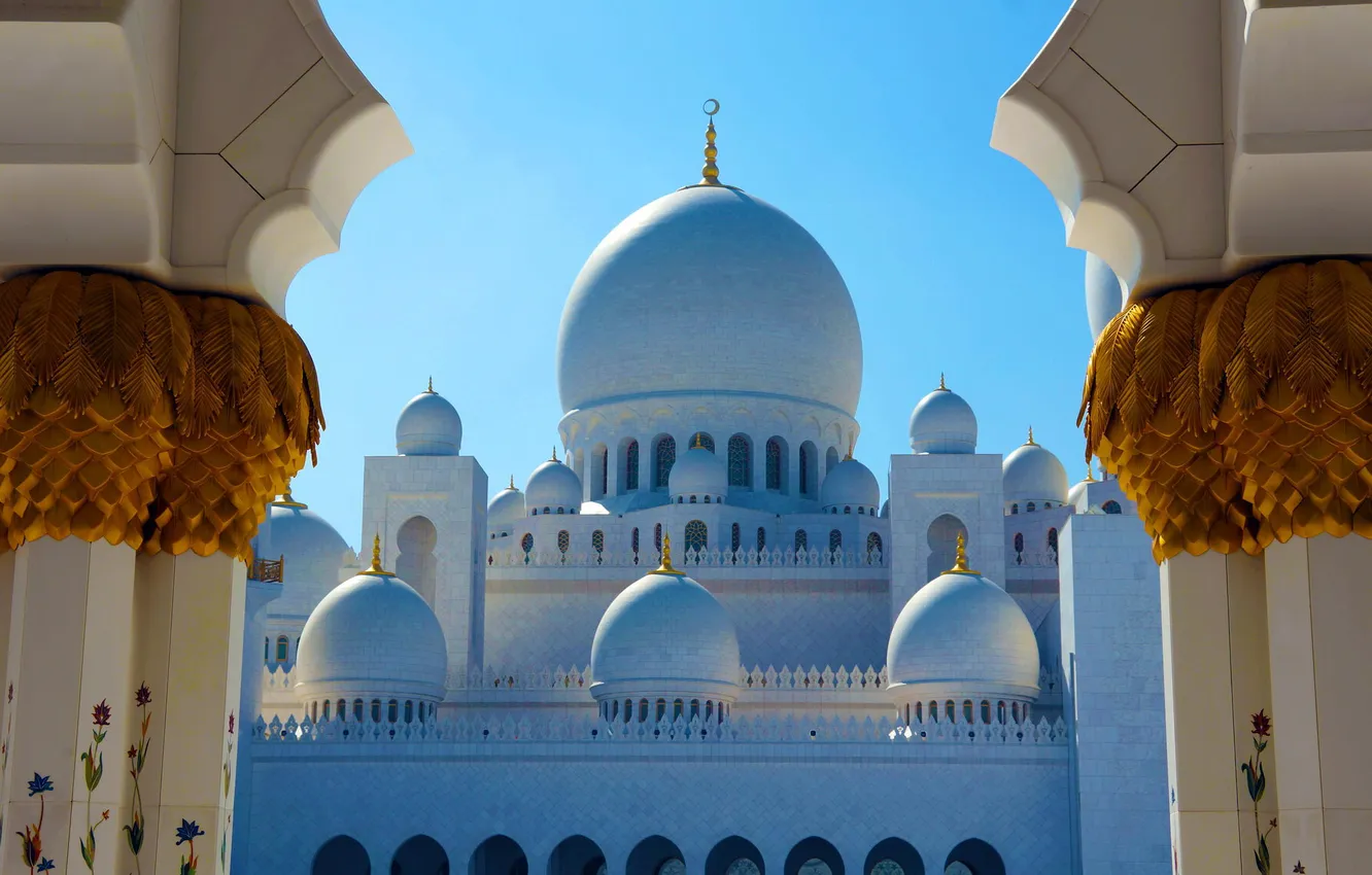 Фото обои здание, мечеть, архитектура, Abu Dhabi, Emirates, UAE, United Arab Emirates, Grand Mosque