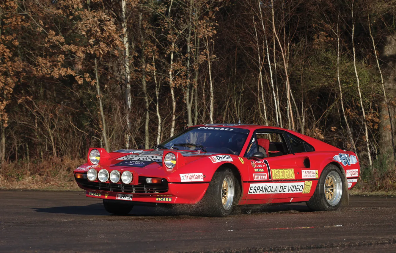 Фото обои Феррари, Ferrari, Red, GTB, 308, Rally, Ралли, Group B