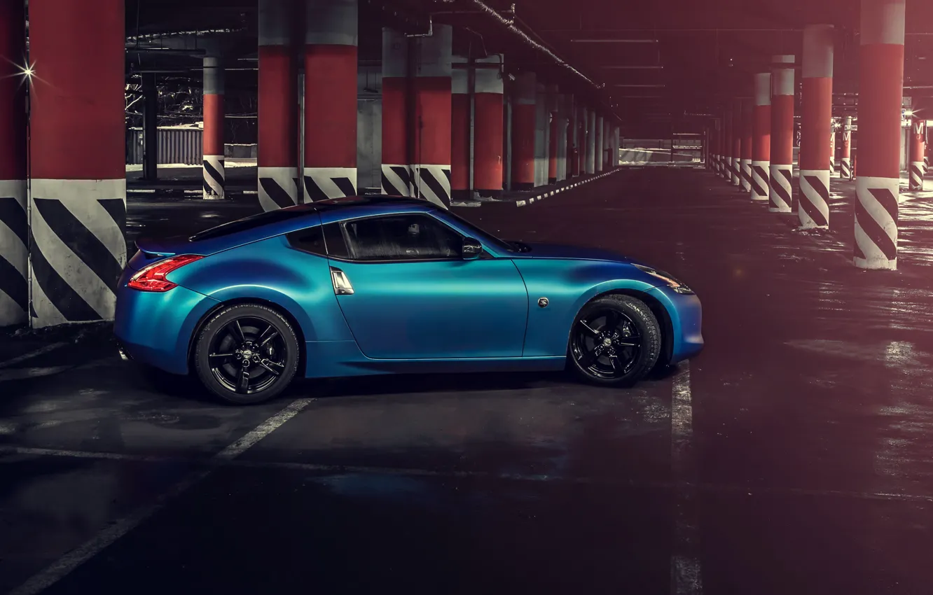 Фото обои car, синяя, hq wallpaper, nissan 370z