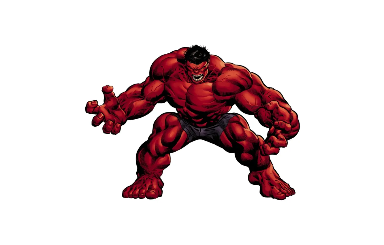 Фото обои power, pose, Red Hulk