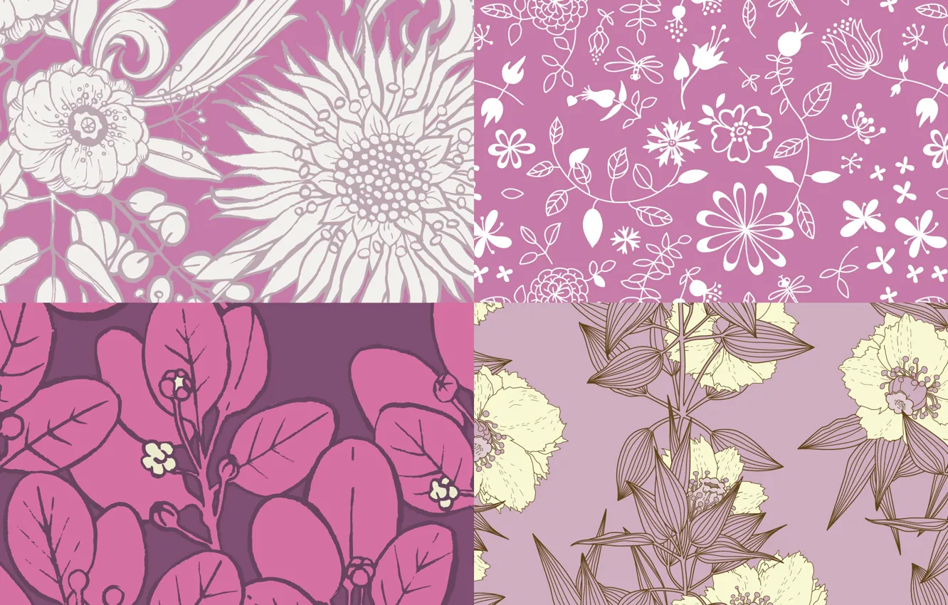 Фото обои цветы, фон, узор, текстура, patterns, purple
