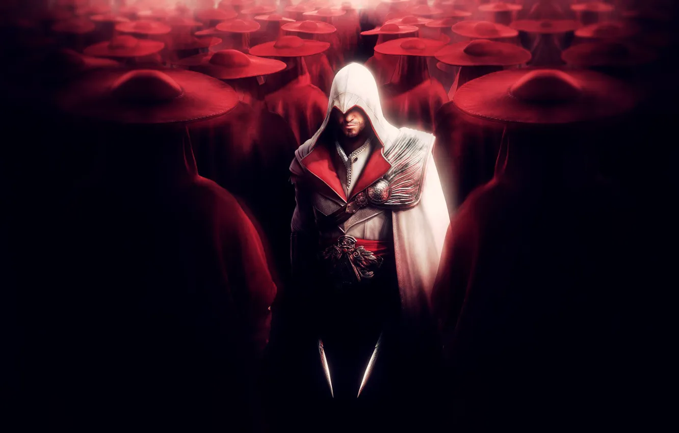 Фото обои Ножи, Red, Убийца, Brotherhood, Assassin's Creed