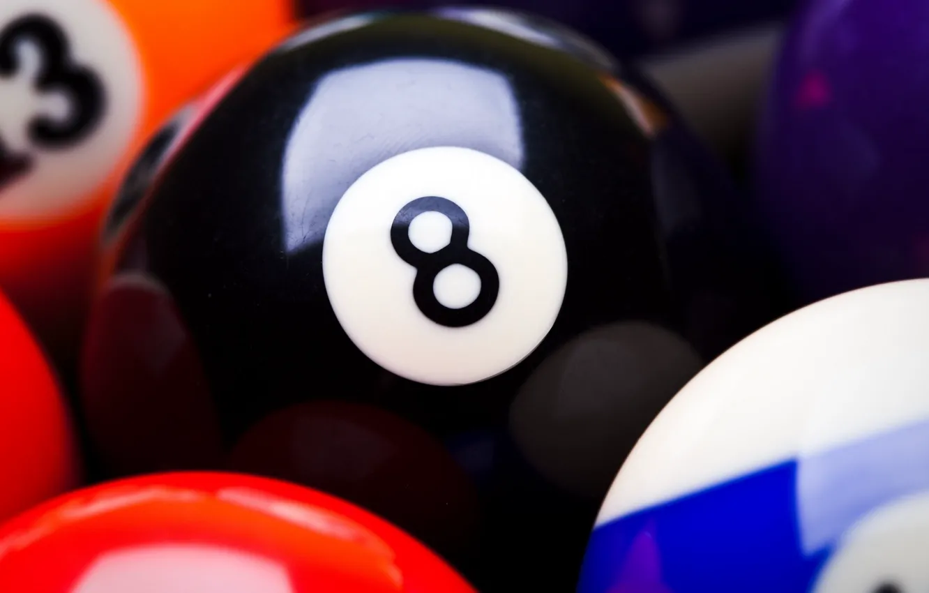 Фото обои sport, black, balls, eight, colour, snooker, Billiards, colour balls