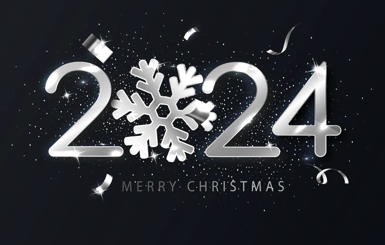 Фото обои фон, Новый Год, Рождество, цифры, silver, new year, happy, Christmas