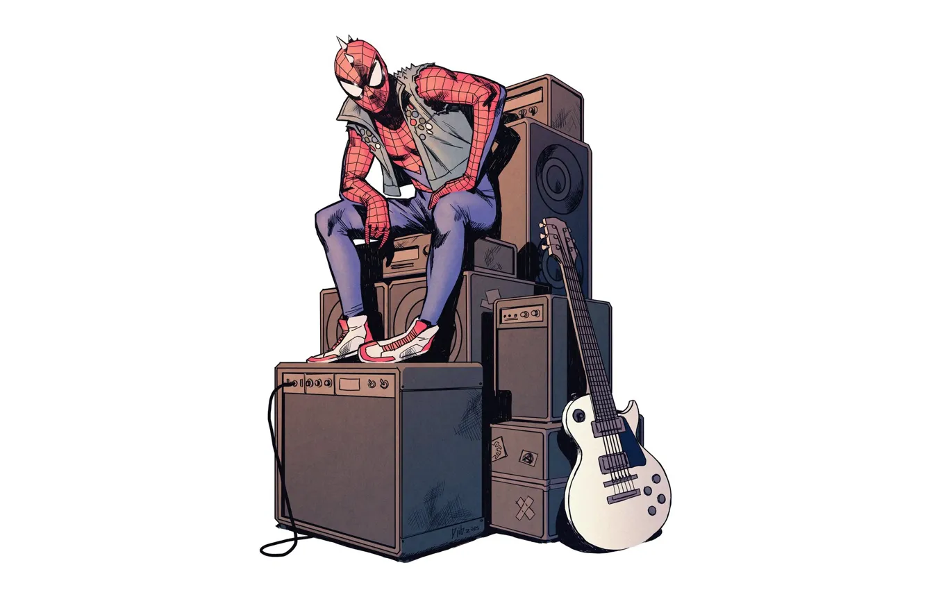 Фото обои комикс, Spider-man, Marvel Comics, Человек паук, Паук Панк