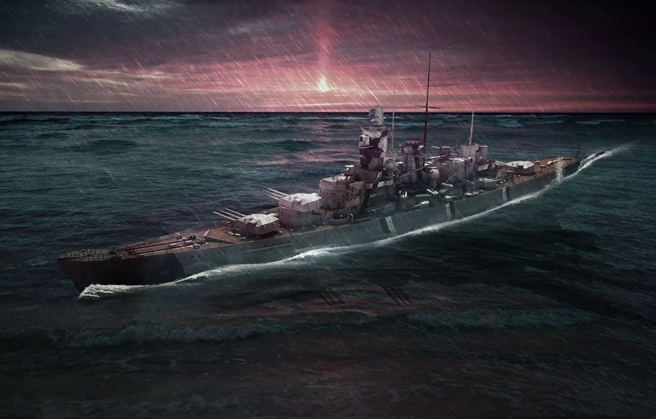 Фото обои guns, water, photoshop, ship, Ships, warships, gneisenau