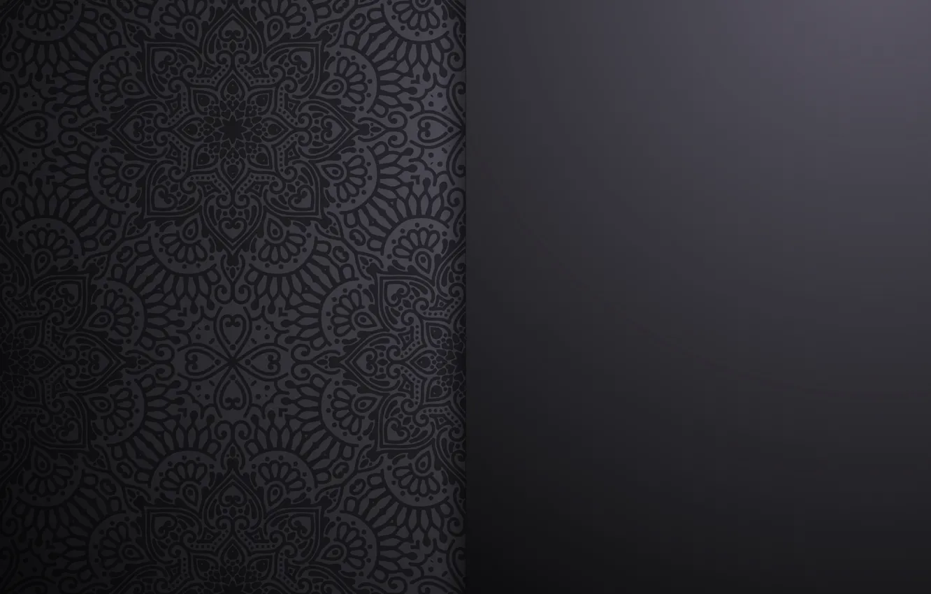 Фото обои узор, текстура, черный фон, орнамент, design, background