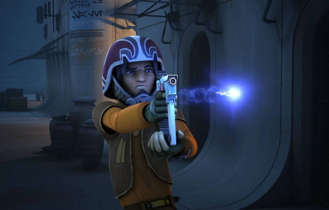 Фото обои blaster, animated series, Звездные войны: Повстанцы, Star Wars: Rebels, Ezra