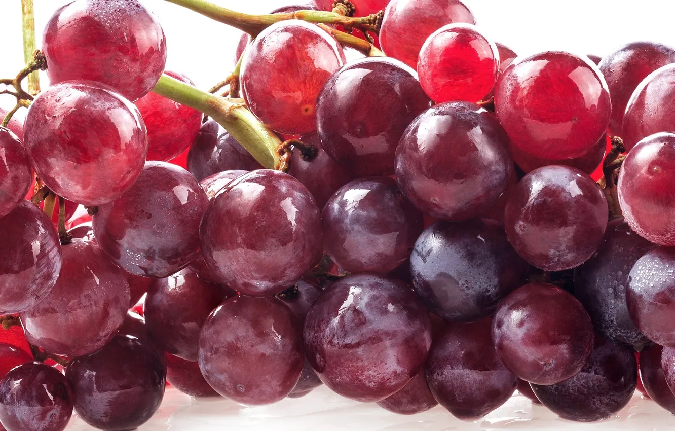 Фото обои красный, ягоды, berry, виноград, гроздь, red, Grapes, raceme