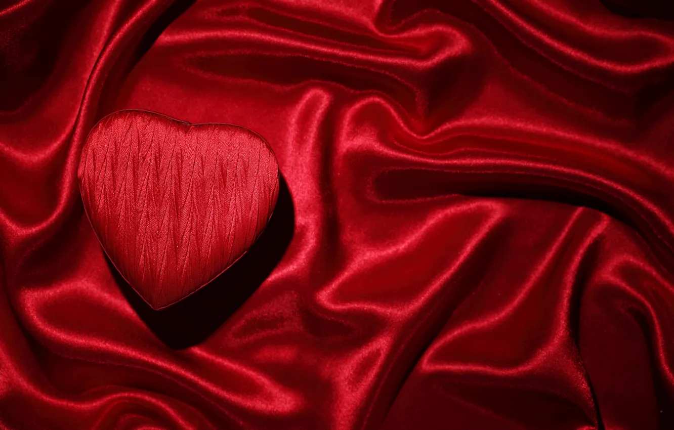 Фото обои сердце, шелк, конфеты, red, love, heart, romantic, silk