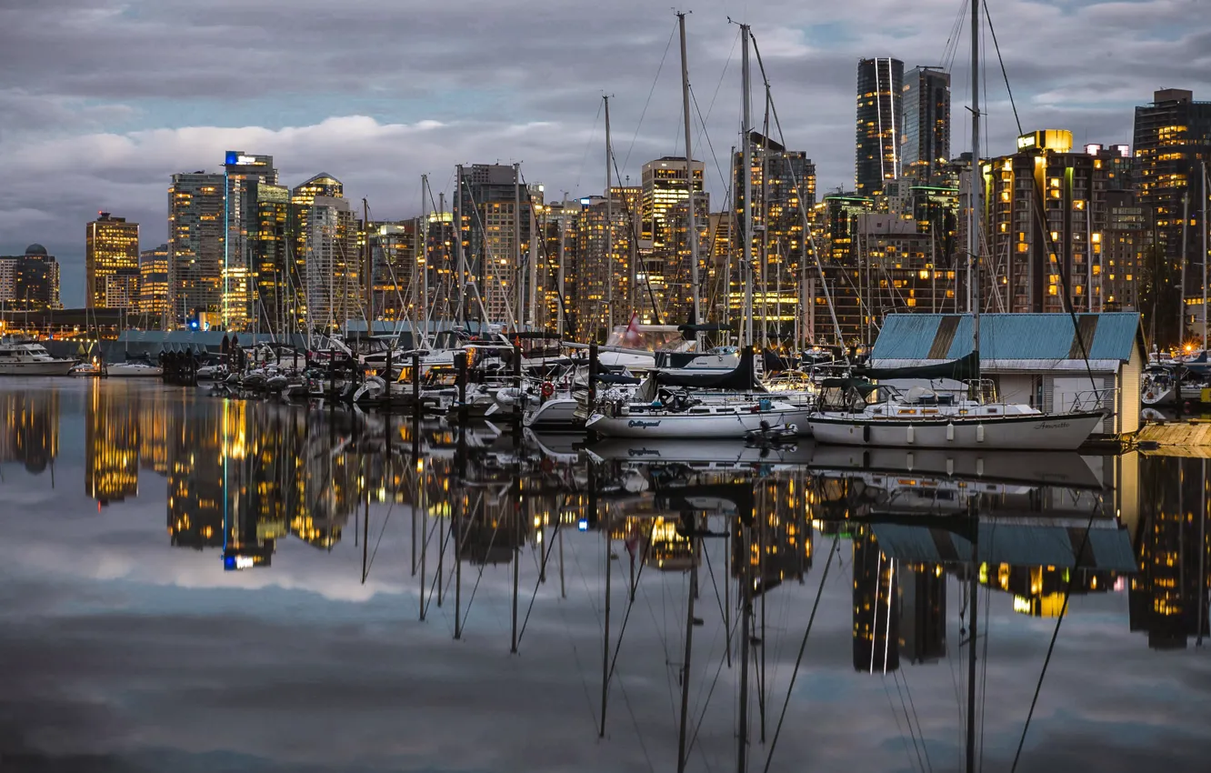 Фото обои город, порт, Vancouver
