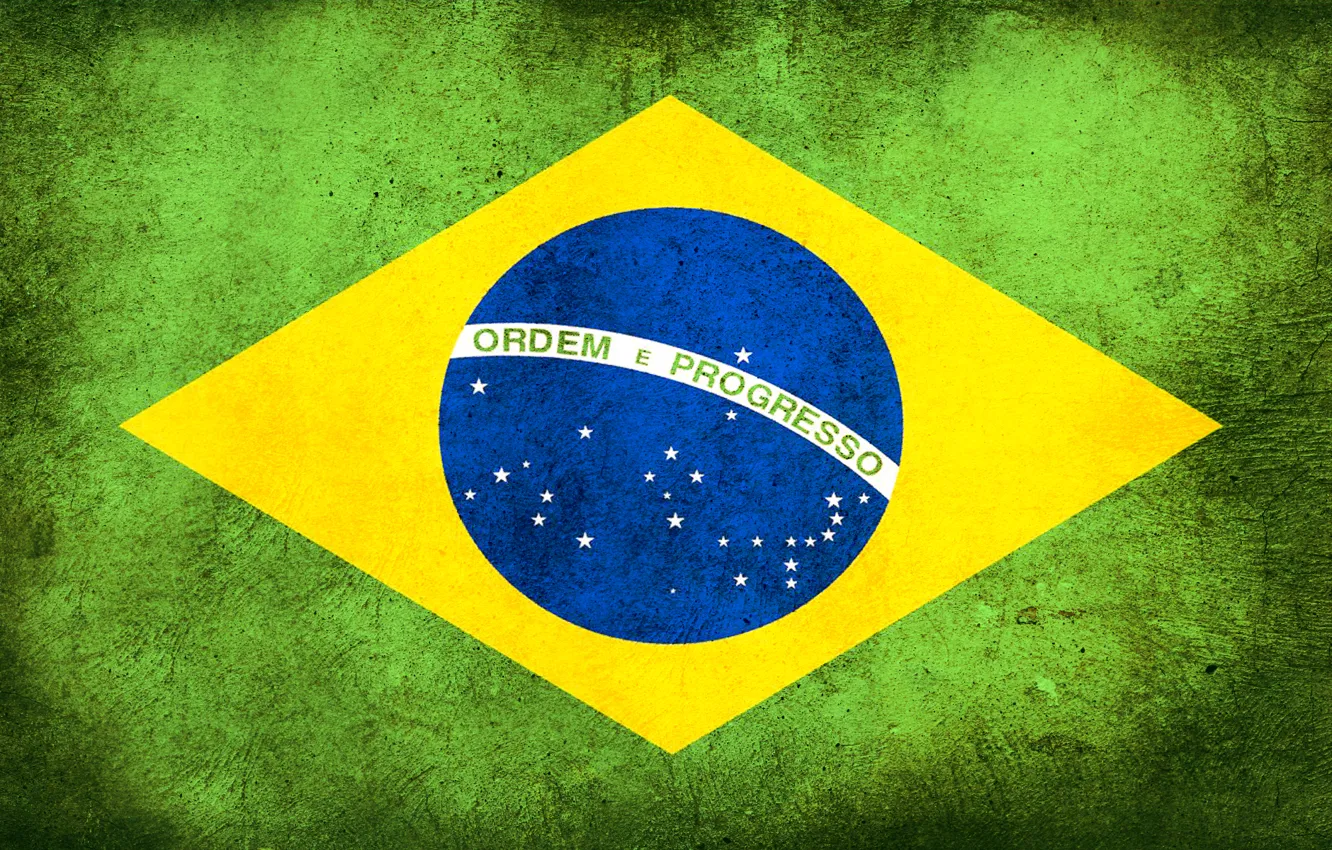Фото обои флаг, грязь, Бразилия