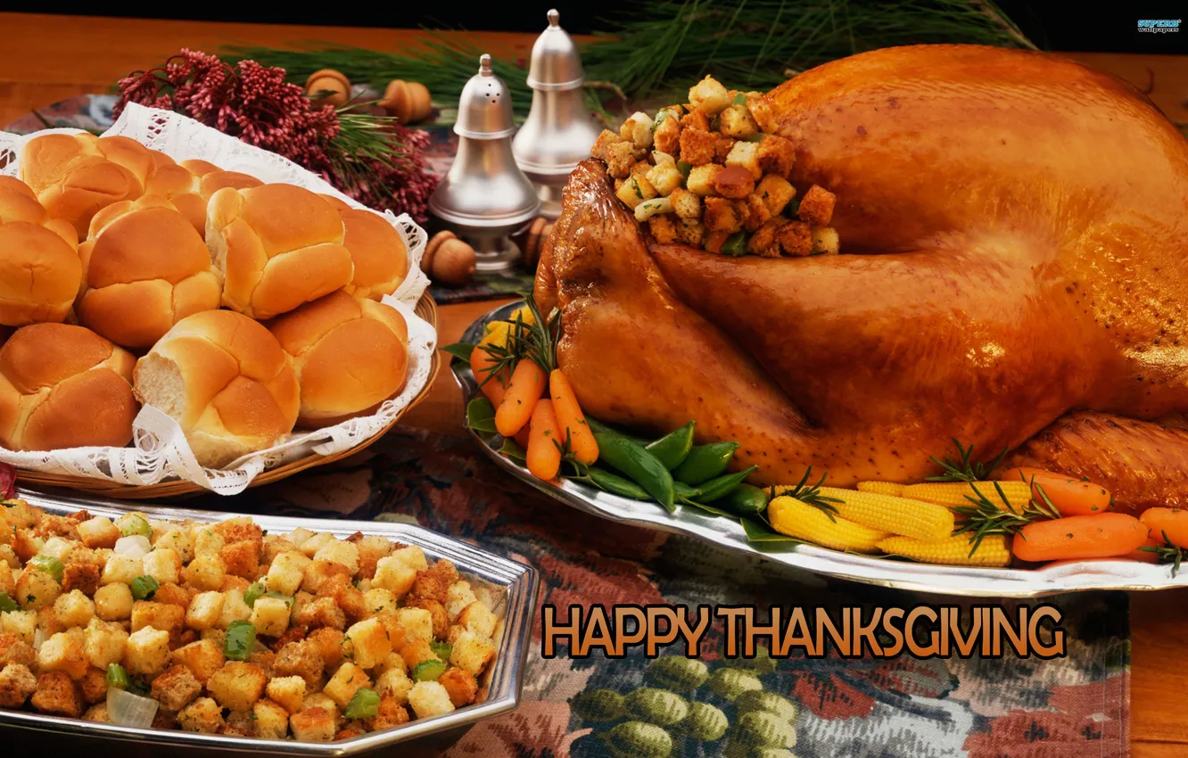 Фото обои orange, bread, potatoes, thanksgiving, chiken