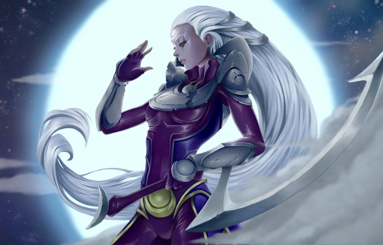 Фото обои девушка, луна, League of Legends, Diana