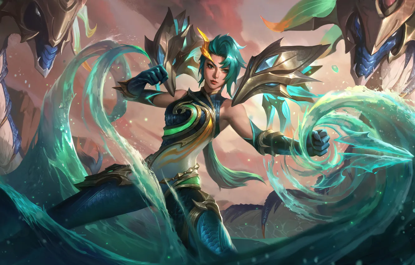 Фото обои Art, League of Legends, Skin, LoL, KaiSa, Dragonmancer