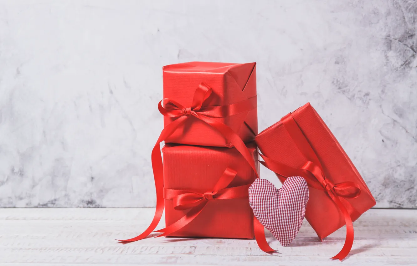 Фото обои фон, праздник, Love, лента, подарки, красные, red, сердечко