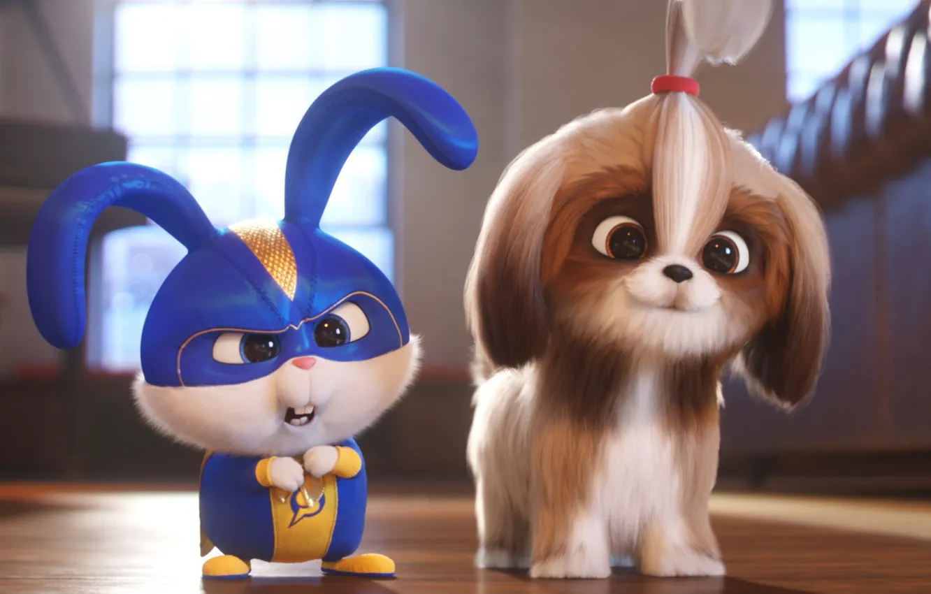Фото обои кролик, щенок, Тайная жизнь домашних животных 2, The Secret Life of Pets 2