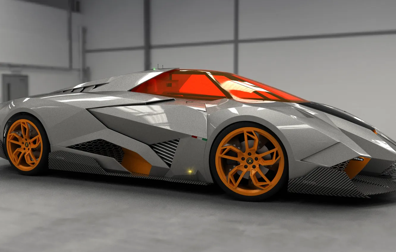 Фото обои Concept, Авто, Lamborghini, Вид, Концепт, Car, Спереди, 2014