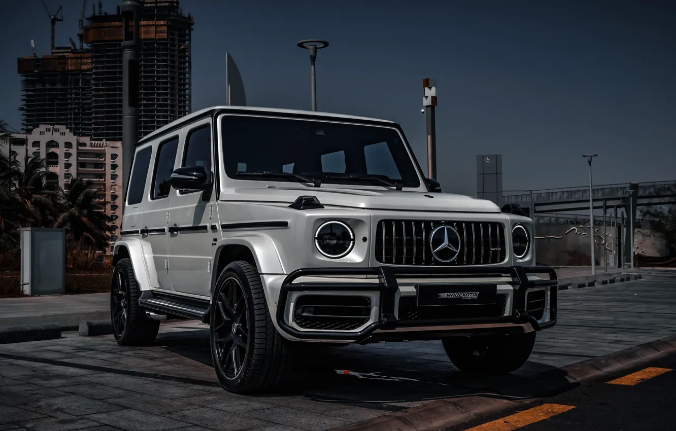 Фото обои Mercedes, AMG, White, G63, W463, Brick, G-wagen