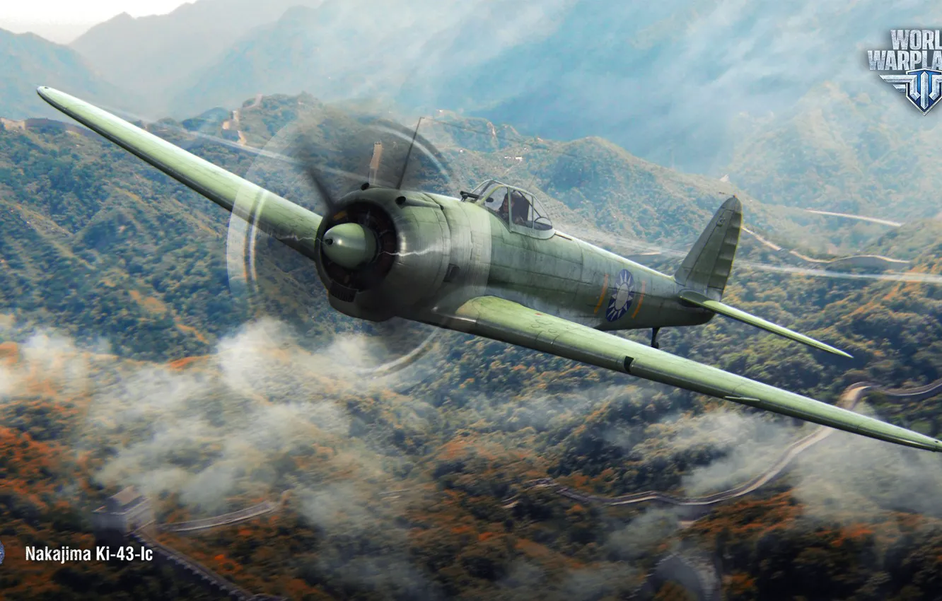 Фото обои World of Warplanes, WoWp, Wargaming, китайский истребитель, Nakajima Ki-43-Ic