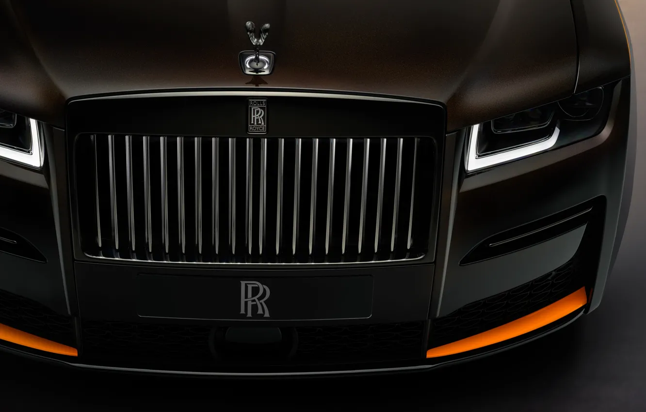 Фото обои Rolls-Royce, Ghost, close-up, grille, Rolls-Royce Black Badge Ghost