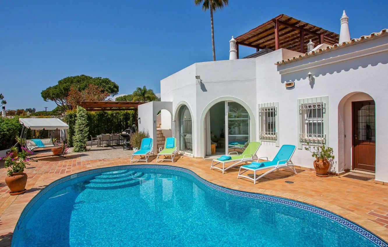 Фото обои вилла, бассейн, Португалия, архитектура, терраса, Algarve, Dunas Douradas, Villa Gela Mar