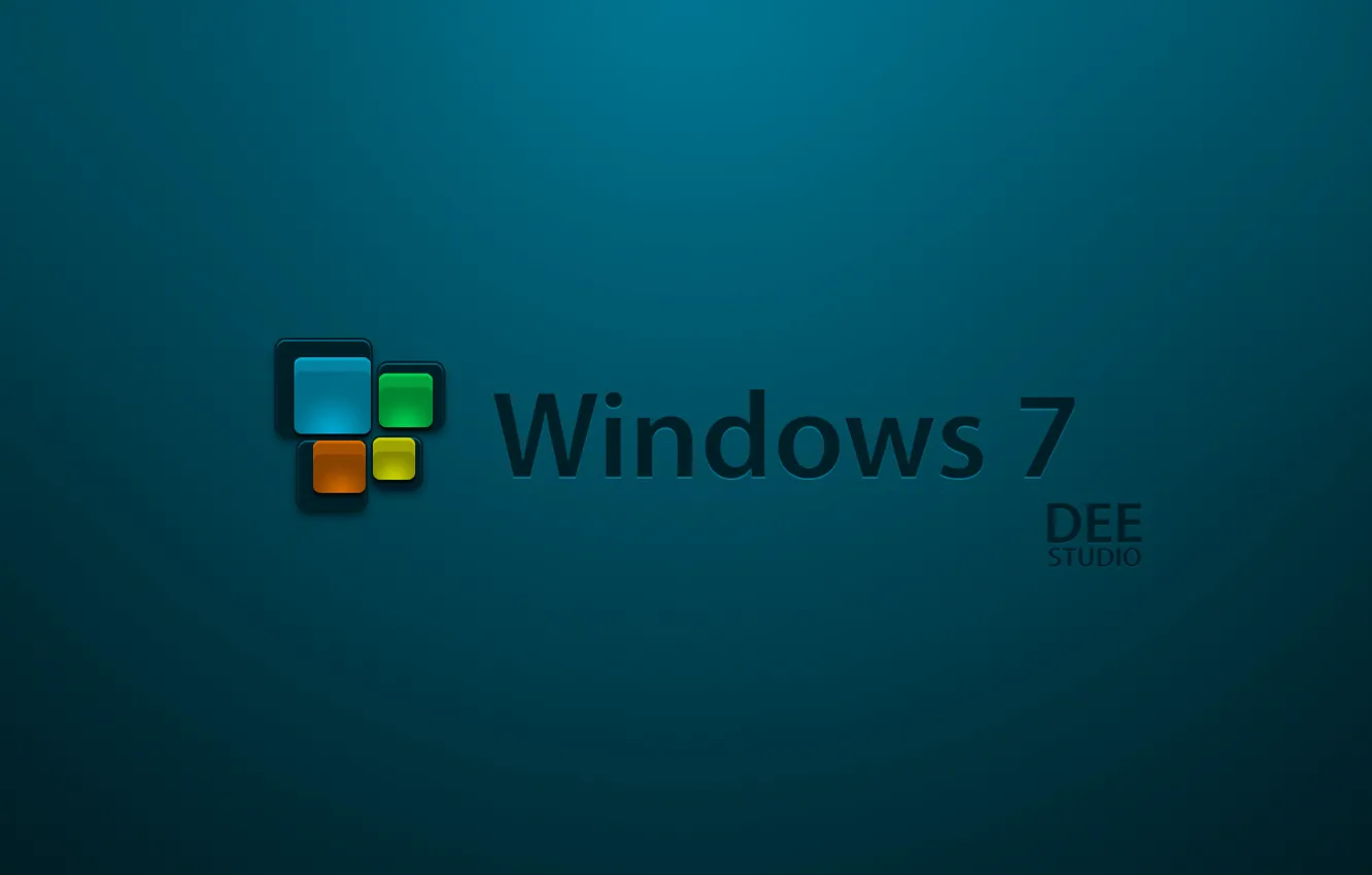 Фото обои фон, значок, логотип, windows 7, семерка, dee studio