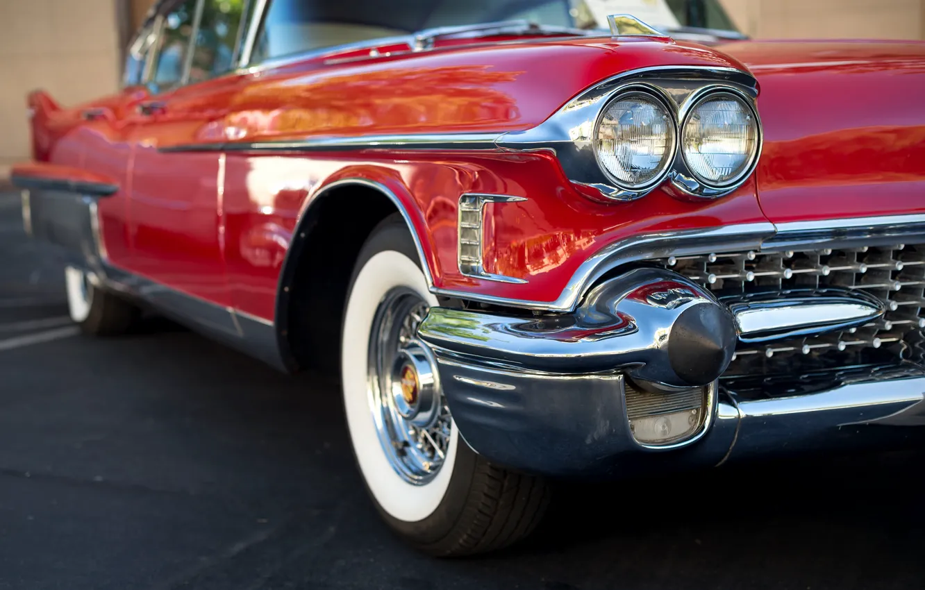 Фото обои машина, красный, автомобиль, 1958, Cadillac Fleetwood 60 Special