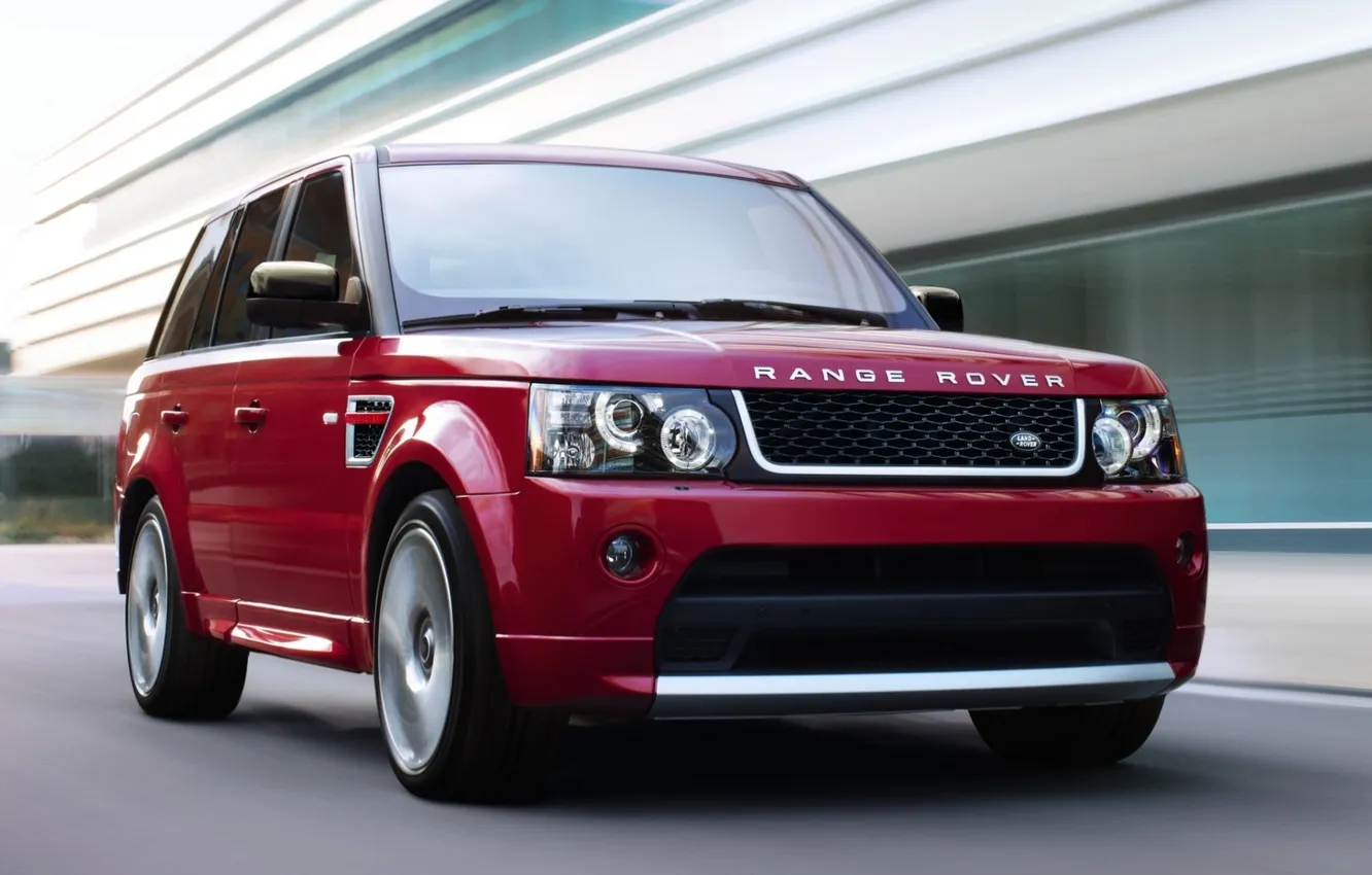 Фото обои красный, скорость, джип, Land Rover, передок, range rover sport, ренж ровер, limited edition
