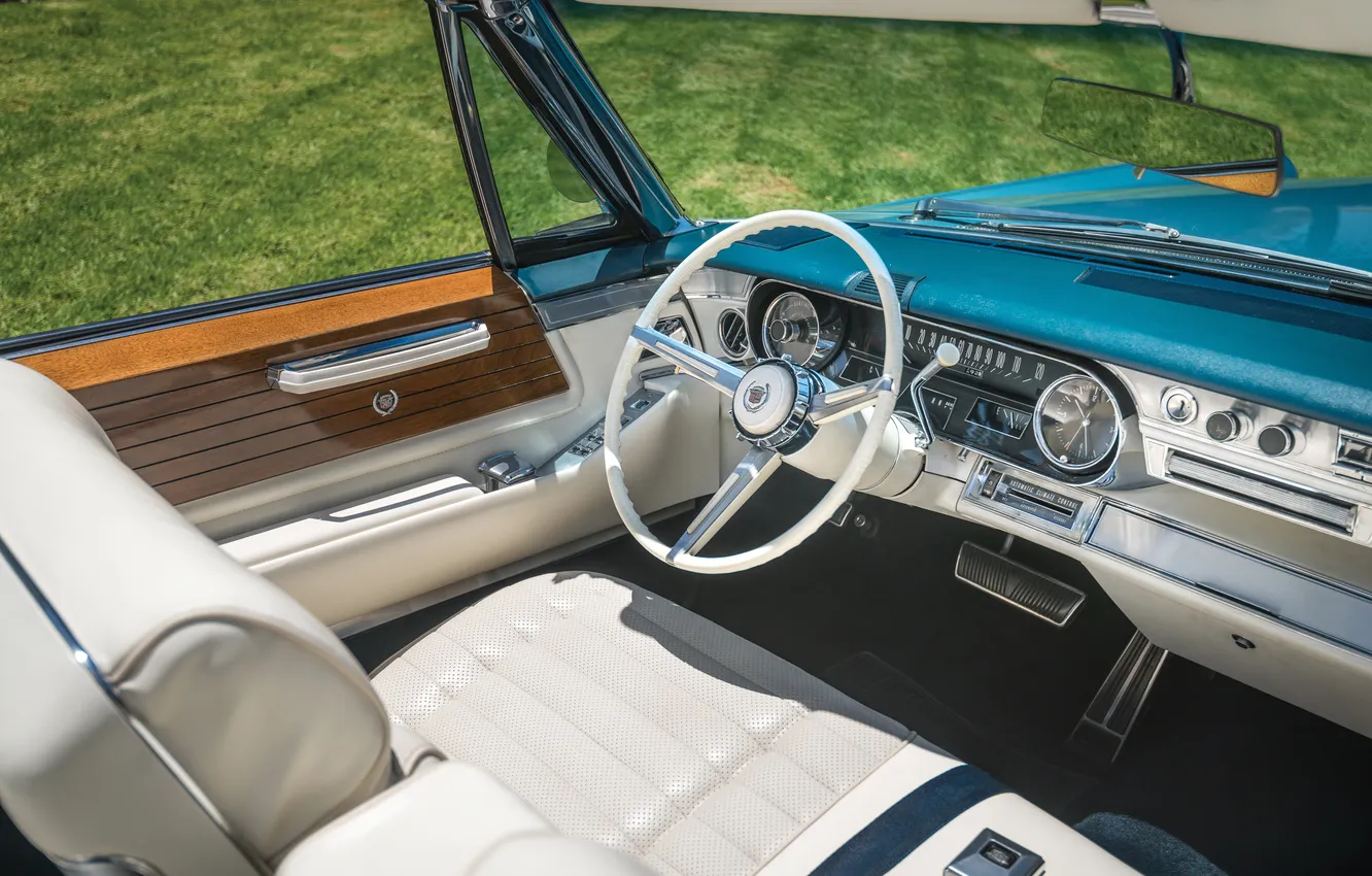 Фото обои Eldorado, Cadillac, 1966, ретро автомобили, Convertible, Fleetwood, Retro Cars, салон автомашины