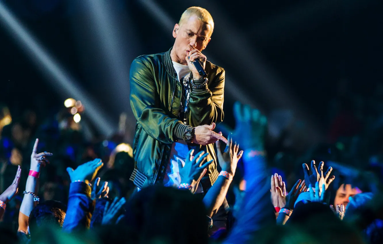 Фото обои Eminem, hip hop, fans, concert