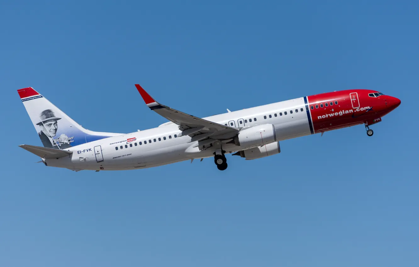 Фото обои Boeing, лайнер, Norwegian Air International, 737-800W