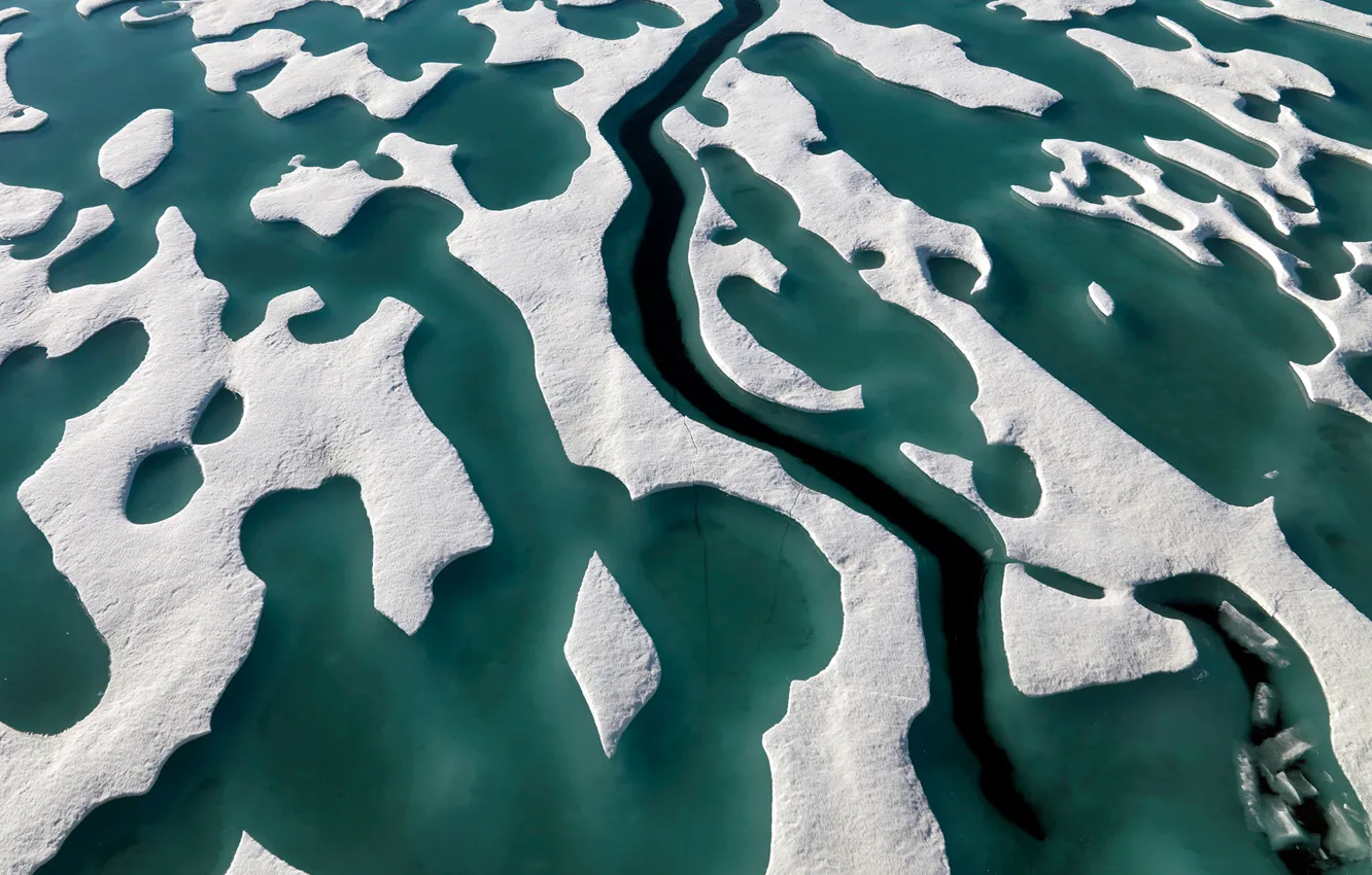 Фото обои лед, снег, Канада, Нунавут, остров Элсмир