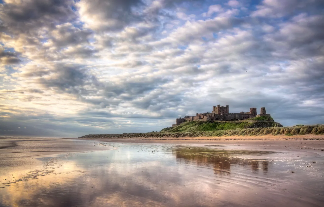 Фото обои пейзаж, Bamburgh Castle, Northumberland
