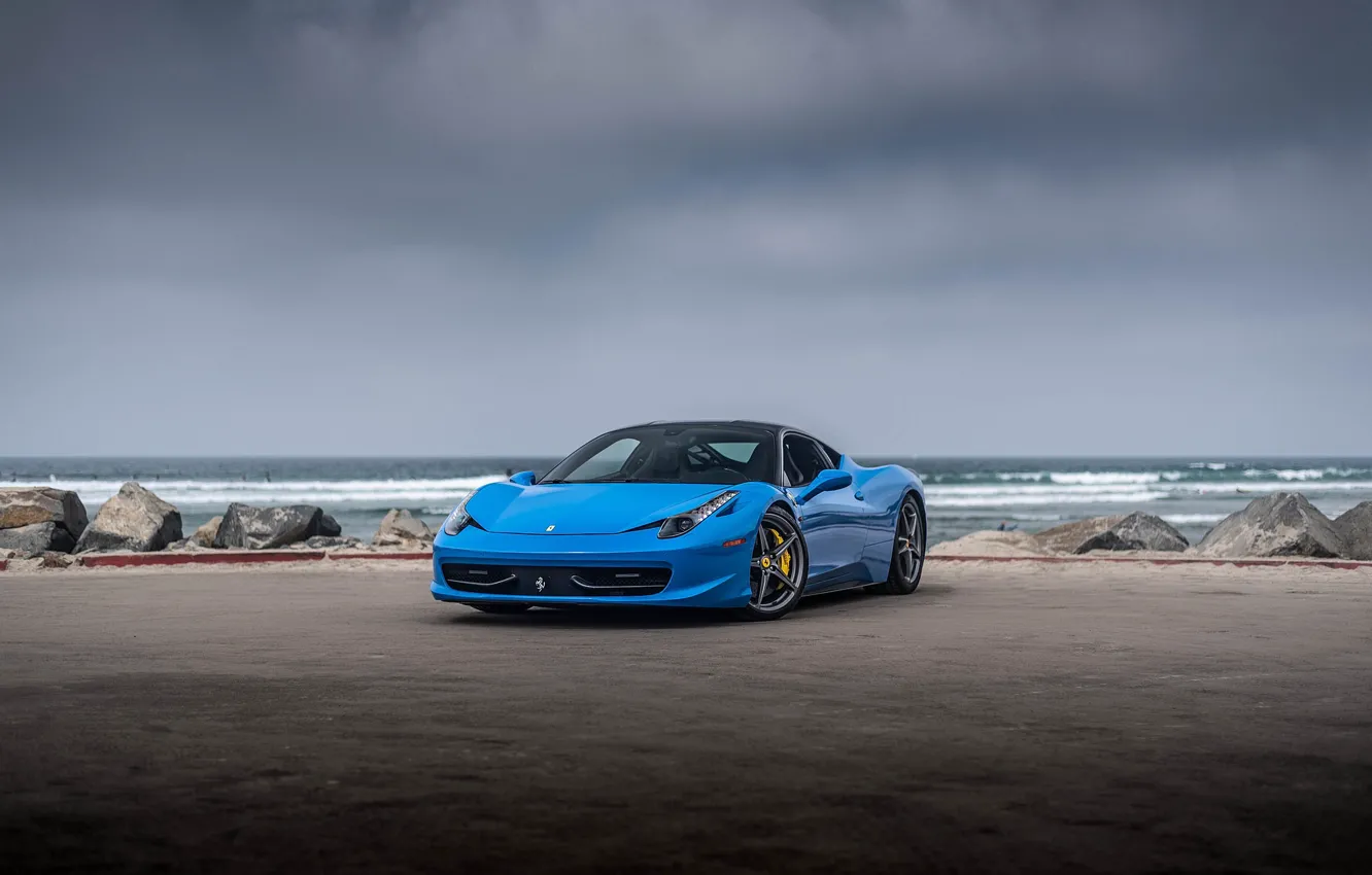 Фото обои Ferrari, 458, Blue