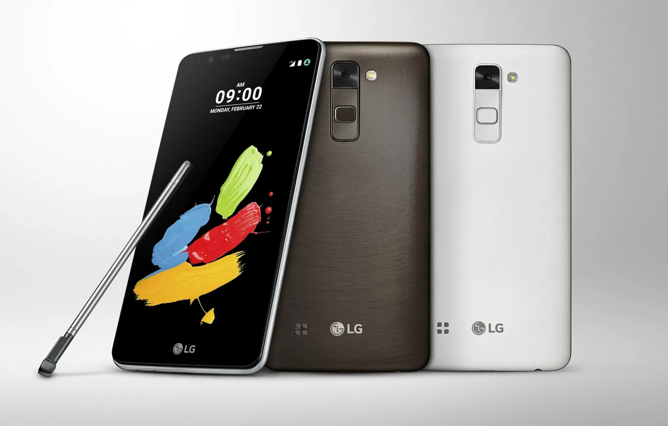 Фото обои logo, smartphone, technology, cell phone, high tech, LG, mobile telephony, LG Stylus
