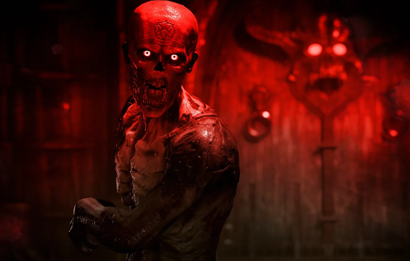 Фото обои red, blood, game, evil, Doom