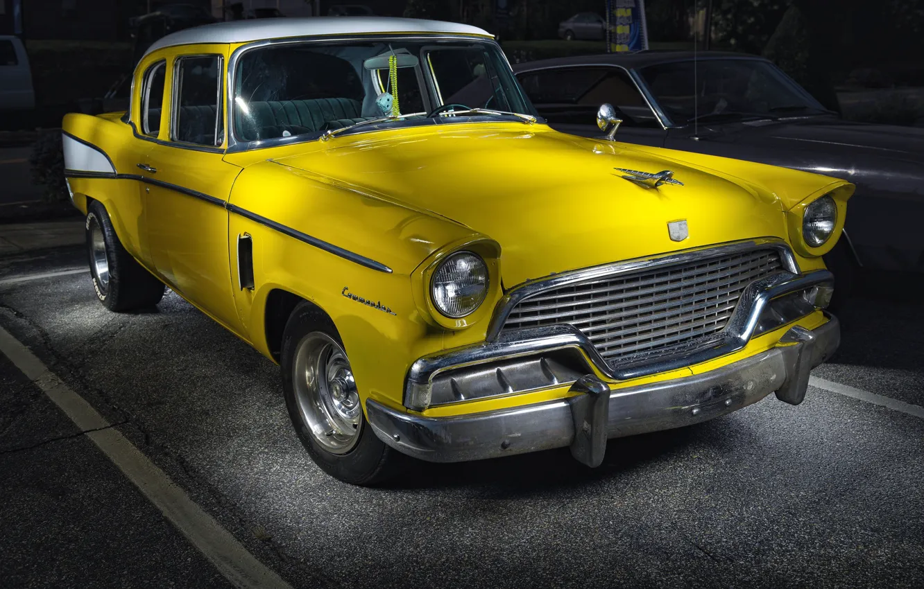 Фото обои желтый, автомобиль, Studebaker, Commander