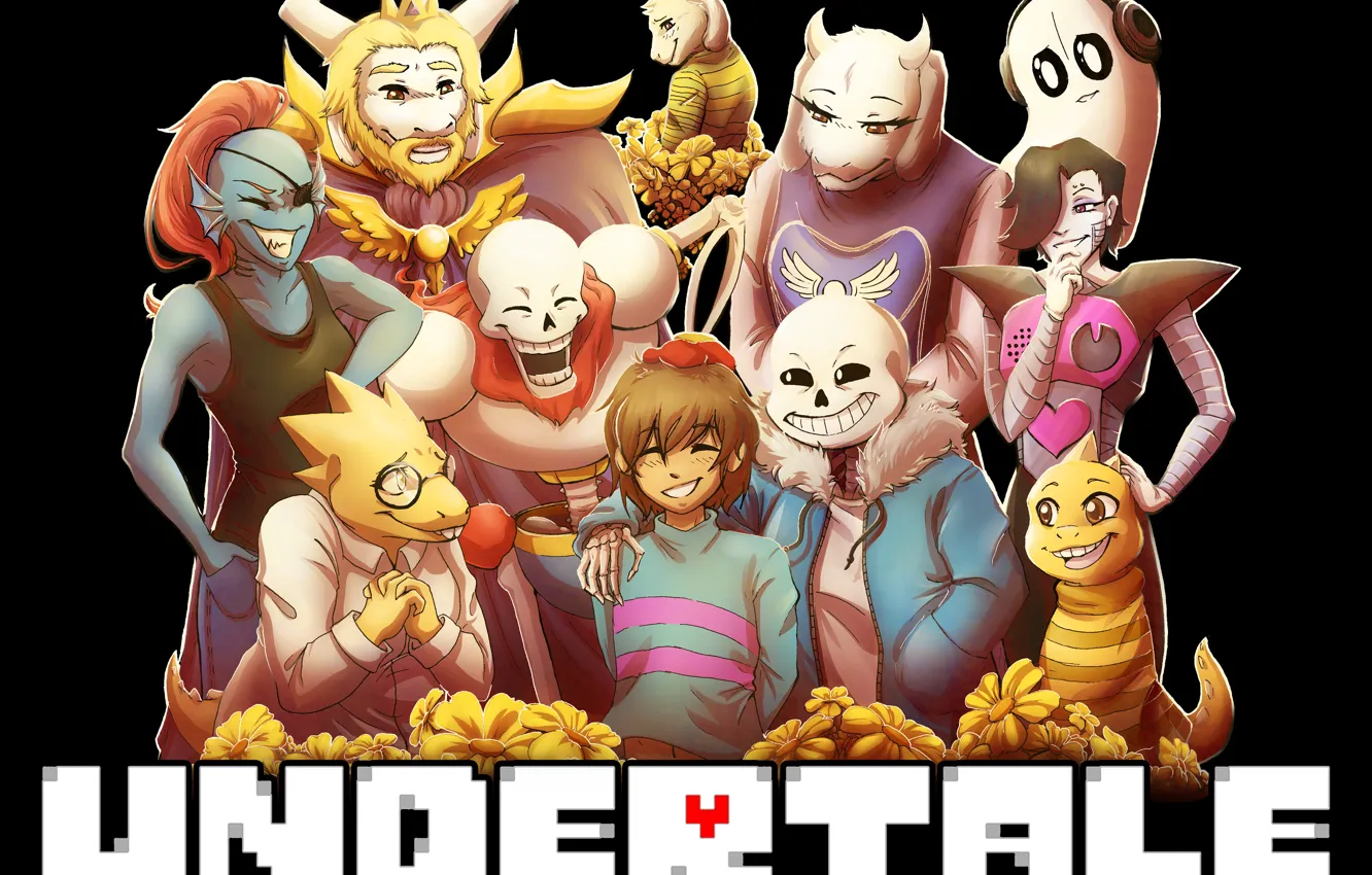 Фото обои персонажи, undertale, андертейл