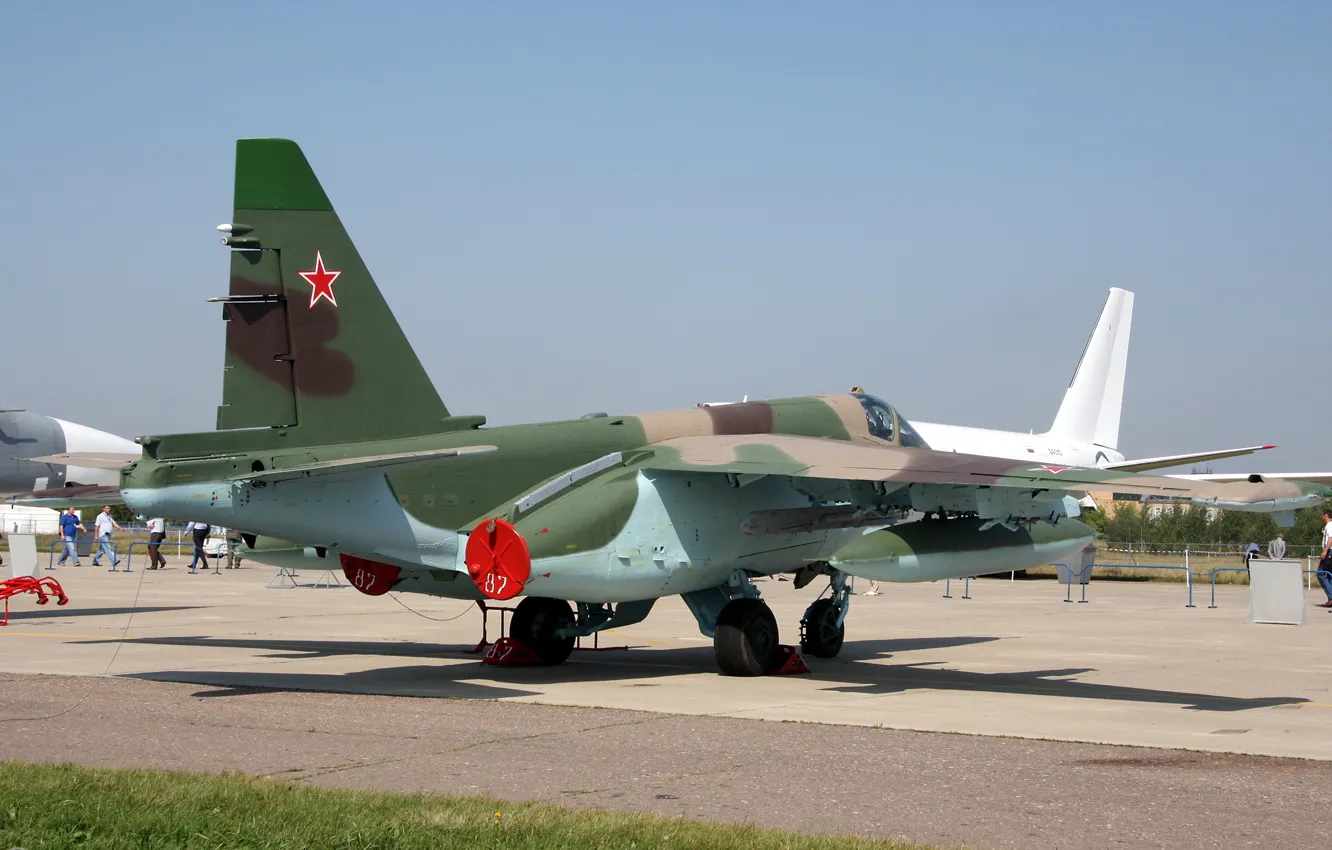 Фото обои Небо, Sky, Сухой, Грач, Су-25, ВВС России, Штурмовик, Russian Air Force