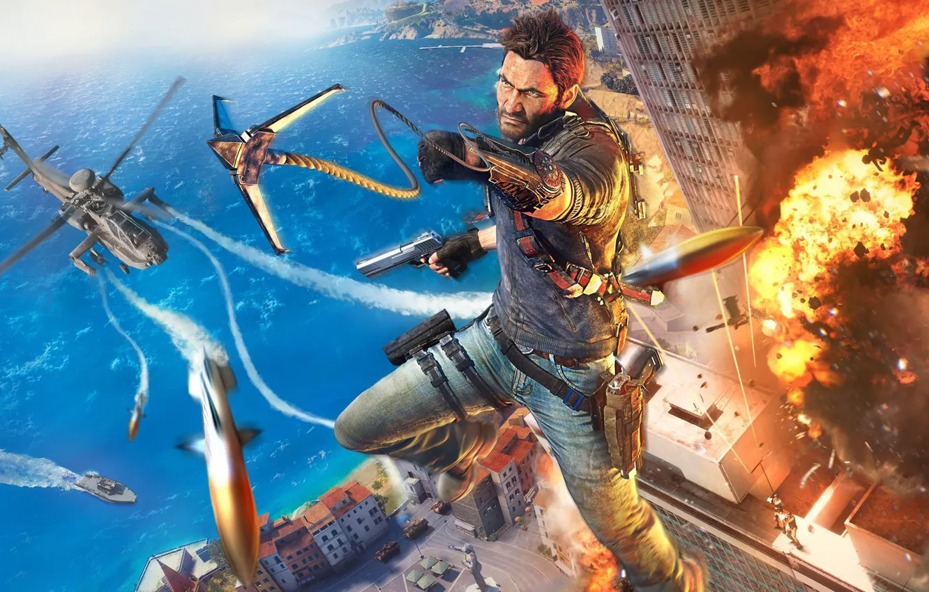 Фото обои Square Enix, Рико, Just Cause 3, Avalanche Studios, Крюк