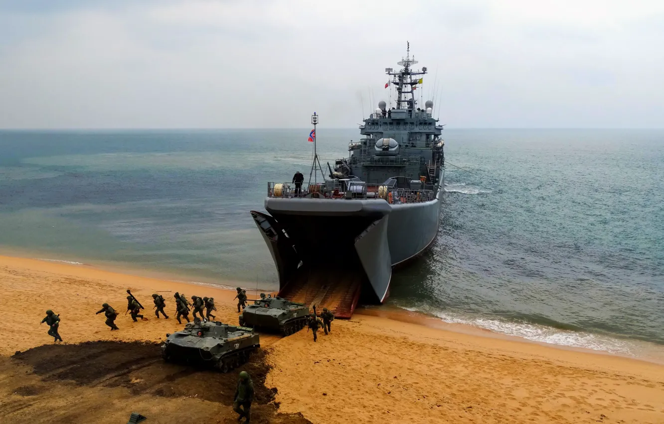 Фото обои корабль, большой, десант, десантный, Азов