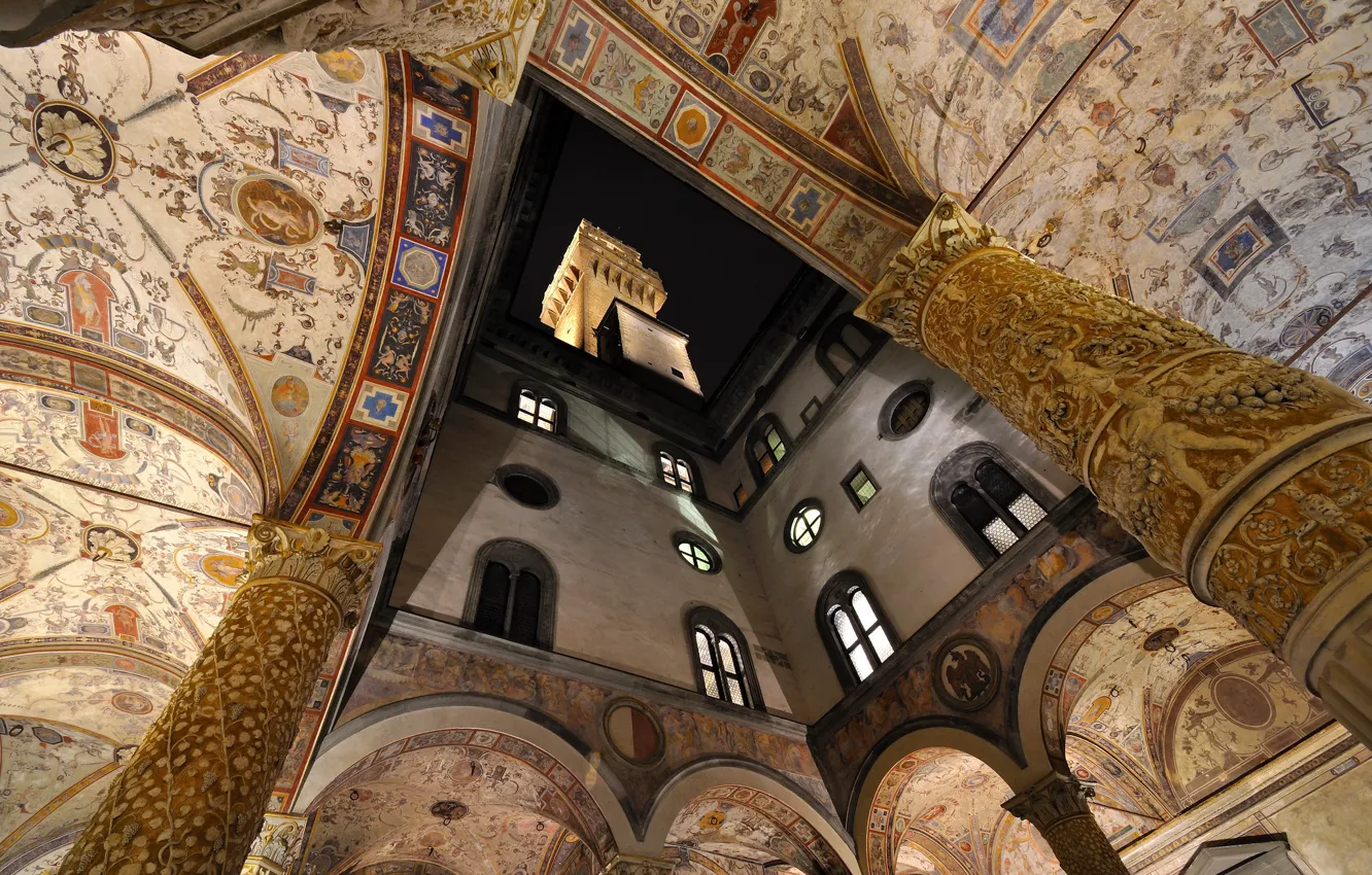 Фото обои Италия, Флоренция, Палаццо Веккьо