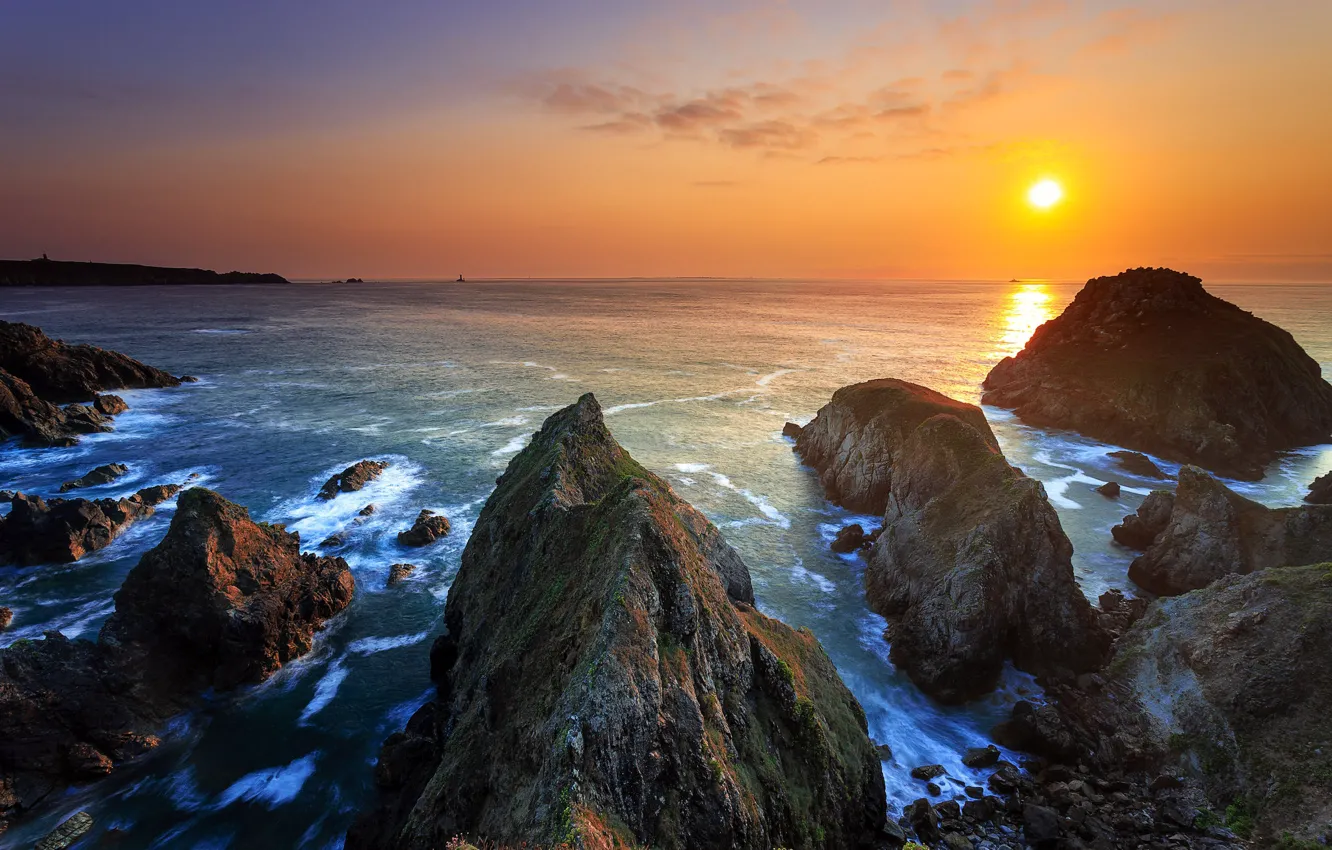 Фото обои море, камни, берег