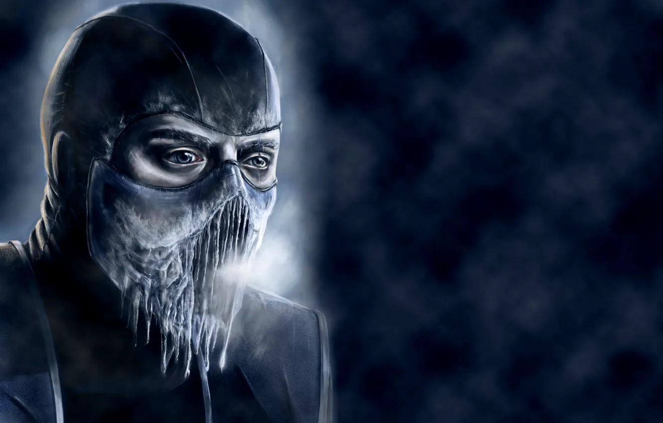 Фото обои холод, лед, синий, Mortal Kombat, Sub-Zero, Саб-Зиро