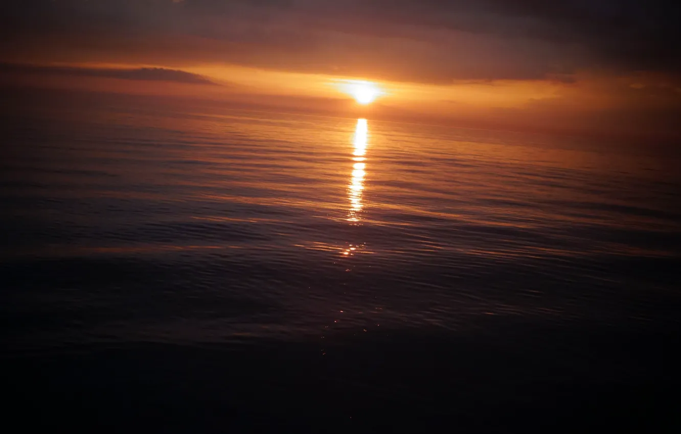 Фото обои море, солнце, закат