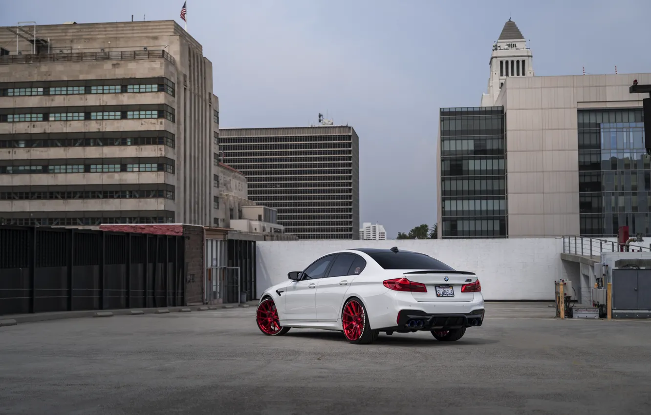 Фото обои bmw, White, Rear View, F90