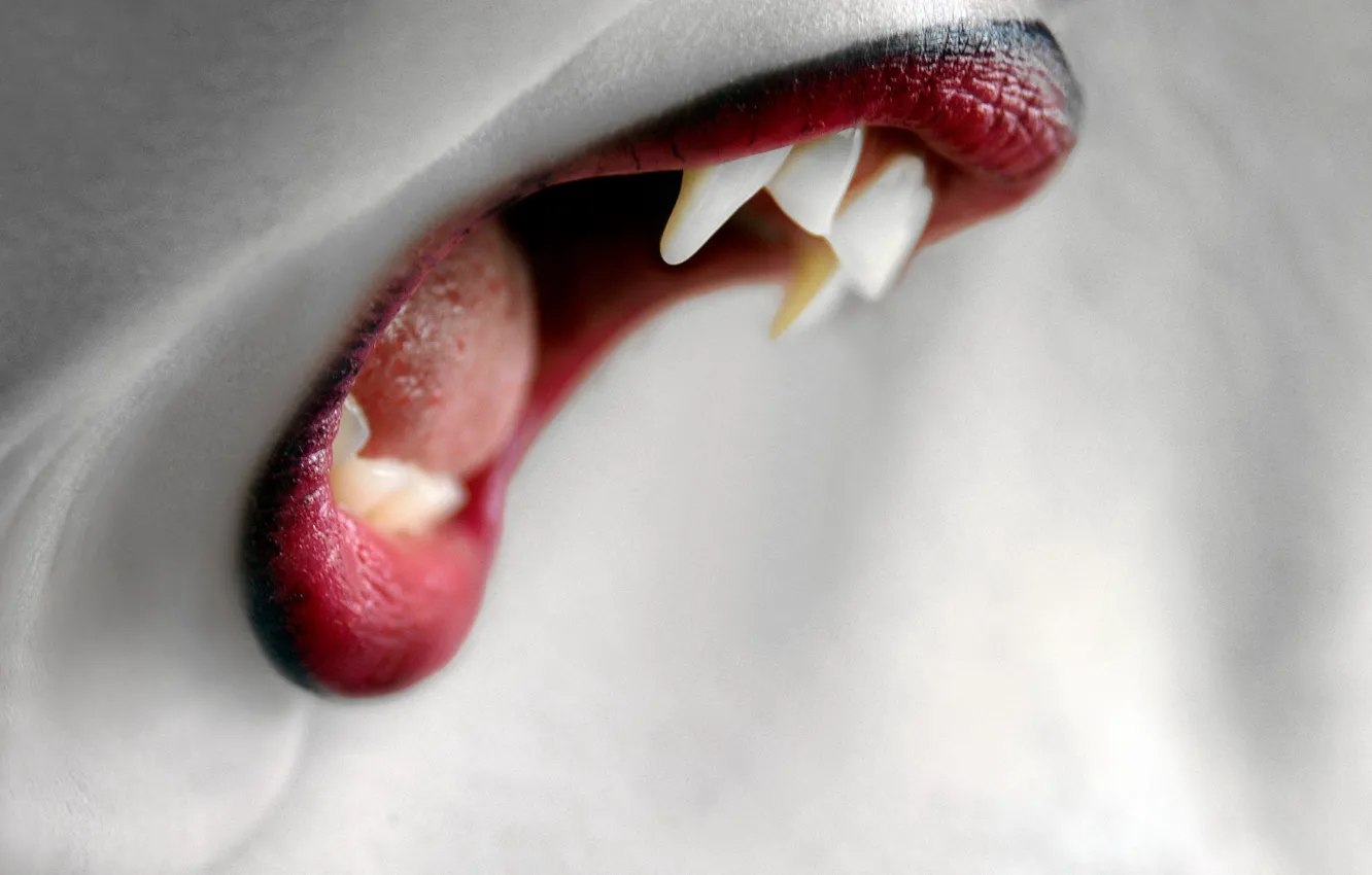 Фото обои зубы, рот, оскал, вампир