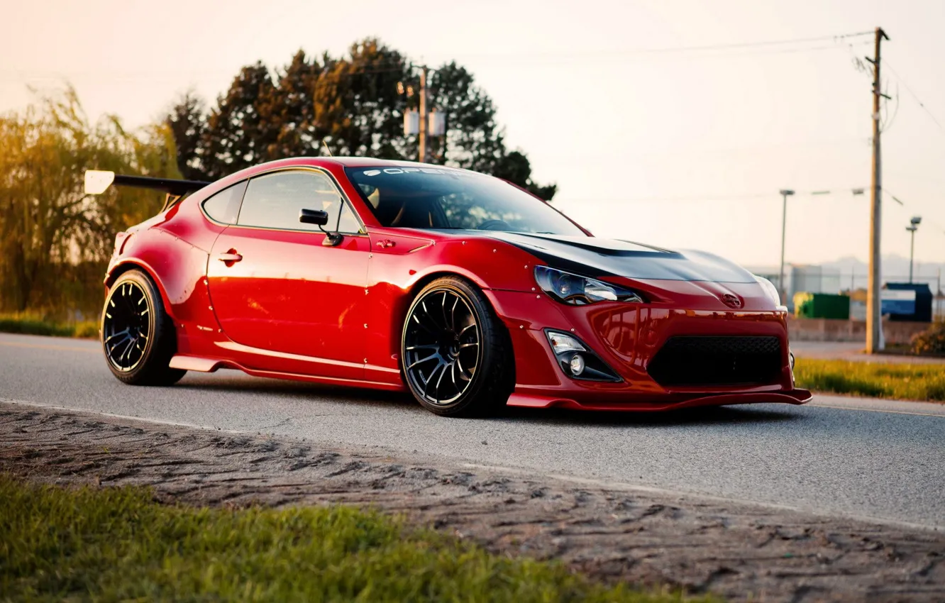 Фото обои car, тюнинг, red, tuning, brz, scion fs-r